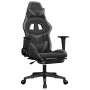 Silla gaming de masaje y reposapiés cuero sintético negro gris en Sillas gaming | Comprar online en Foru.es
