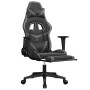 Silla gaming de masaje y reposapiés cuero sintético negro gris en Sillas gaming | Comprar online en Foru.es