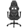 Silla gaming de masaje y reposapiés cuero sintético negro gris en Sillas gaming | Comprar online en Foru.es
