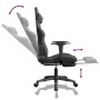 Silla gaming de masaje y reposapiés cuero sintético negro gris en Sillas gaming | Comprar online en Foru.es