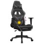 Silla gaming de masaje y reposapiés cuero sintético negro gris en Sillas gaming | Comprar online en Foru.es