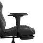 Silla gaming de masaje y reposapiés cuero sintético negro gris en Sillas gaming | Comprar online en Foru.es
