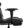 Silla gaming masaje y reposapiés cuero sintético negro blanco en Sillas gaming | Comprar online en Foru.es