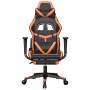 Silla gaming masaje y reposapiés cuero sintético negro naranja en Sillas gaming | Comprar online en Foru.es