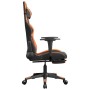 Silla gaming masaje y reposapiés cuero sintético negro naranja en Sillas gaming | Comprar online en Foru.es