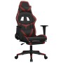 Silla gaming masaje reposapiés cuero sintético negro rojo tinto en Sillas gaming | Comprar online en Foru.es