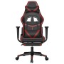 Silla gaming masaje reposapiés cuero sintético negro rojo tinto en Sillas gaming | Comprar online en Foru.es