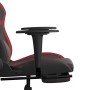 Silla gaming masaje reposapiés cuero sintético negro rojo tinto en Sillas gaming | Comprar online en Foru.es