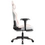 Silla gaming masaje y reposapiés cuero sintético blanco y rosa en Sillas gaming | Comprar online en Foru.es