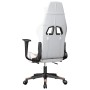 Silla gaming masaje y reposapiés cuero sintético blanco y rosa en Sillas gaming | Comprar online en Foru.es