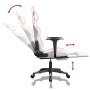 Silla gaming masaje y reposapiés cuero sintético blanco y rosa en Sillas gaming | Comprar online en Foru.es