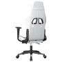 Silla gaming masaje y reposapiés cuero sintético negro blanco en Sillas gaming | Comprar online en Foru.es