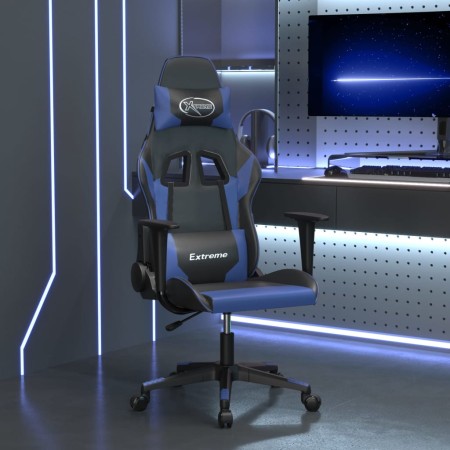 Silla gaming de masaje cuero sintético negro y azul en Sillas gaming | Comprar online en Foru.es