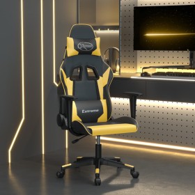 Silla gaming de masaje cuero sintético negro y dorado en Sillas gaming | Comprar online en Foru.es