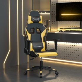 Silla gaming de masaje cuero sintético negro y dorado en Sillas gaming | Comprar online en Foru.es