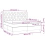 Cama box spring con colchón tela gris claro 200x200 cm de vidaXL, Camas y somieres - Ref: Foro24-3132257, Precio: 646,85 €, D...