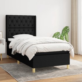 Cama box spring con colchón tela negro 80x200 cm de vidaXL, Camas y somieres - Ref: Foro24-3132187, Precio: 323,07 €, Descuen...