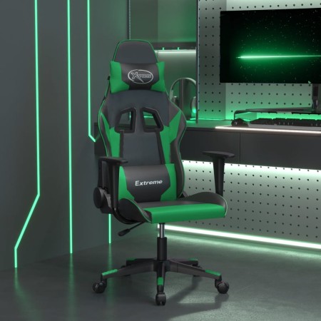 Silla gaming de masaje cuero sintético negro y verde en Sillas gaming | Comprar online en Foru.es