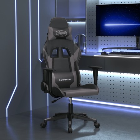 Silla gaming de masaje cuero sintético negro y gris en Sillas gaming | Comprar online en Foru.es