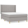 Cama box spring con colchón tela gris claro 140x200 cm de vidaXL, Camas y somieres - Ref: Foro24-3131993, Precio: 519,24 €, D...