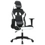Silla gaming de masaje cuero sintético negro y blanco en Sillas gaming | Comprar online en Foru.es