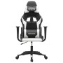 Silla gaming de masaje cuero sintético negro y blanco en Sillas gaming | Comprar online en Foru.es