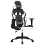 Silla gaming de masaje cuero sintético negro y blanco en Sillas gaming | Comprar online en Foru.es