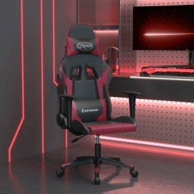 Silla gaming de masaje cuero sintético negro y rojo vino tinto en Sillas gaming | Comprar online en Foru.es