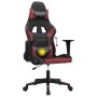 Silla gaming de masaje cuero sintético negro y rojo vino tinto en Sillas gaming | Comprar online en Foru.es