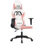 Silla gaming de masaje cuero sintético blanco y rosa en Sillas gaming | Comprar online en Foru.es