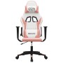 Silla gaming de masaje cuero sintético blanco y rosa en Sillas gaming | Comprar online en Foru.es