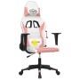 Silla gaming de masaje cuero sintético blanco y rosa en Sillas gaming | Comprar online en Foru.es