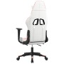 Silla gaming de masaje cuero sintético blanco y rosa en Sillas gaming | Comprar online en Foru.es