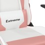 Silla gaming de masaje cuero sintético blanco y rosa en Sillas gaming | Comprar online en Foru.es