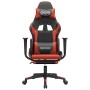 Silla gaming de masaje y reposapiés cuero sintético negro rojo en Sillas gaming | Comprar online en Foru.es