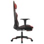 Silla gaming de masaje y reposapiés cuero sintético negro rojo en Sillas gaming | Comprar online en Foru.es