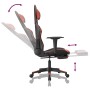 Silla gaming de masaje y reposapiés cuero sintético negro rojo en Sillas gaming | Comprar online en Foru.es