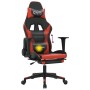 Silla gaming de masaje y reposapiés cuero sintético negro rojo en Sillas gaming | Comprar online en Foru.es