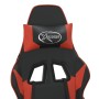 Silla gaming de masaje y reposapiés cuero sintético negro rojo en Sillas gaming | Comprar online en Foru.es
