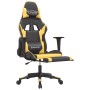 Silla gaming masaje y reposapiés cuero sintético negro dorado en Sillas gaming | Comprar online en Foru.es