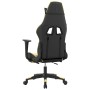 Silla gaming masaje y reposapiés cuero sintético negro dorado en Sillas gaming | Comprar online en Foru.es