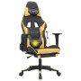 Silla gaming masaje y reposapiés cuero sintético negro dorado en Sillas gaming | Comprar online en Foru.es