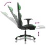 Silla gaming de masaje y reposapiés cuero sintético negro verde en Sillas gaming | Comprar online en Foru.es