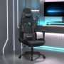 Silla gaming de masaje y reposapiés cuero sintético negro gris en Sillas gaming | Comprar online en Foru.es