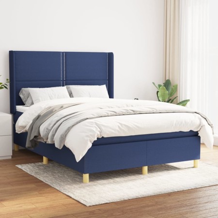 Cama box spring con colchón tela azul 140x200 cm de vidaXL, Camas y somieres - Ref: Foro24-3131919, Precio: 490,18 €, Descuen...