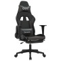 Silla gaming de masaje y reposapiés cuero sintético negro gris en Sillas gaming | Comprar online en Foru.es