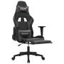 Silla gaming de masaje y reposapiés cuero sintético negro gris en Sillas gaming | Comprar online en Foru.es