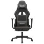 Silla gaming de masaje y reposapiés cuero sintético negro gris en Sillas gaming | Comprar online en Foru.es