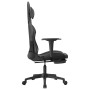 Silla gaming de masaje y reposapiés cuero sintético negro gris en Sillas gaming | Comprar online en Foru.es
