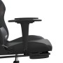 Silla gaming de masaje y reposapiés cuero sintético negro gris en Sillas gaming | Comprar online en Foru.es